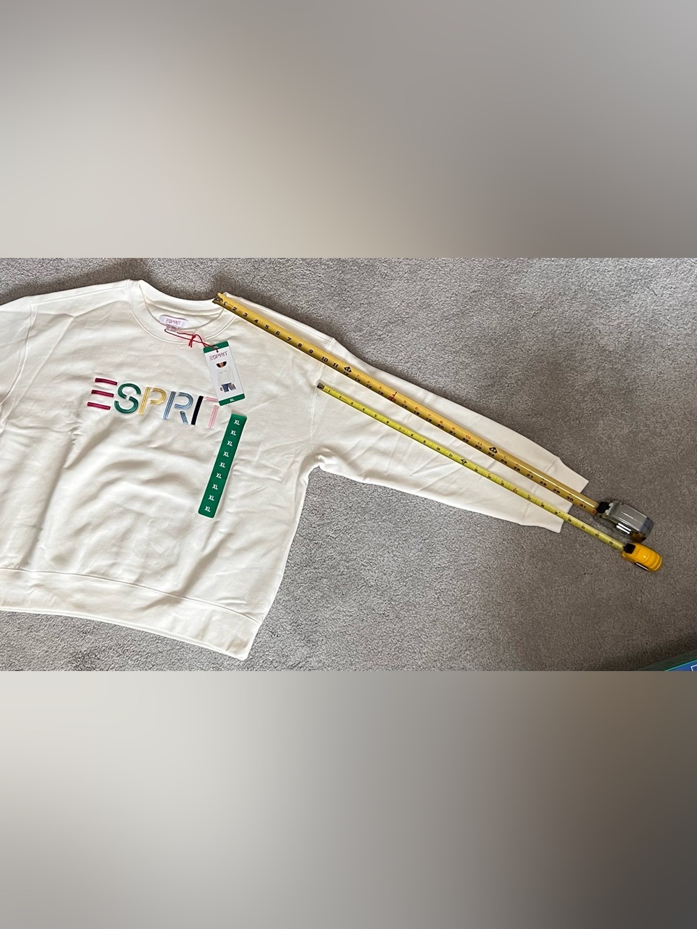 Esprit Cream Logo Crewneck Sweatshirt - Picture 7 of 7